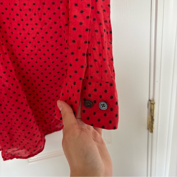 Equipment Red Patterned Button Down Size Small - Picture 5 of 7